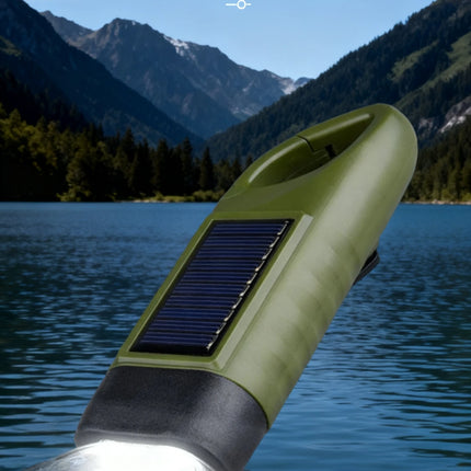 Portable LED Flashlight Tent Light Hand Crank Dynamo Solar Power Torch for Outdoor Camping Hiking Long-range Emergency Lantern