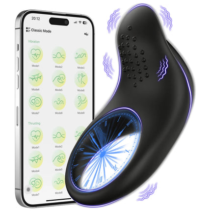 APP Control Vibrating Cock Ring for Men Ejaculation Delay Penis Ring Chastity Cage Clit Stimulator Adult Sex Toy for Couples