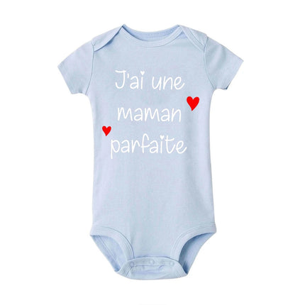 I Have A Perfect Mother Print Newborn Clother Baby Short Sleeve Romper Toddler Jumpsuit Infant Girl Boy Unisex Bodysuits Outfit