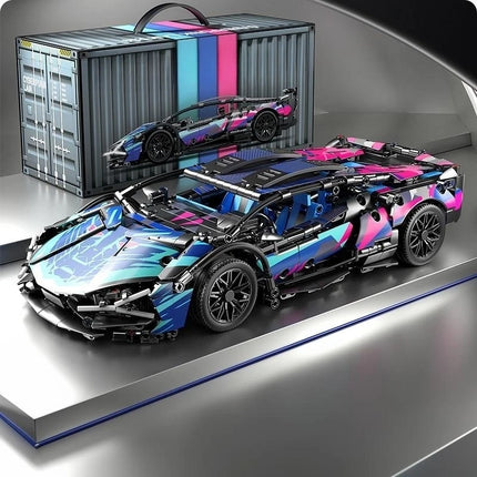 ToylinX Technical Building Blocks Car Racing Sport Speed Vehicle Model City Mechanical Super Bricks Puzzle Toys Adult Gift