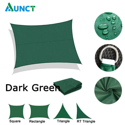 Shade Sail, Waterproof Garden Shelter 95% UV Blocking Sun Protection Awning, Canopy for Patio Garden Yard Backyard Camping Pool