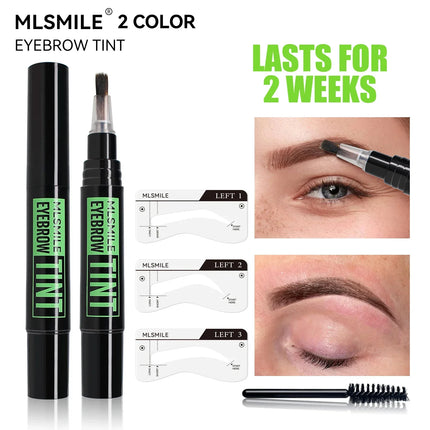 Rotating Liquid Eyebrow Dye Tint Brush Pencil Long lasting Coloring Lasts 2 Weeks Waterproof Makeup Eyebrow Cream Stencil Kit