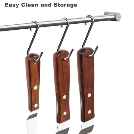 1PC Cake Icing Spatula, 4” 6” 8” 10” Professional Stainless Steel Cake Decorating Frosting Spatulas with Wooden Handle