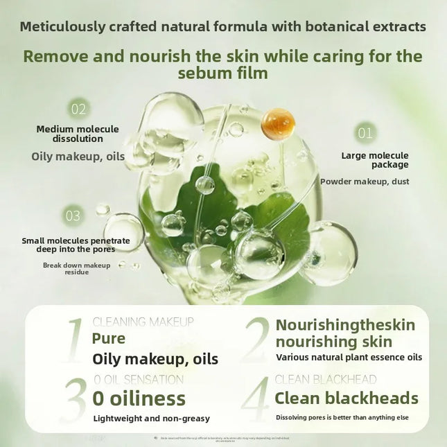 Makeup remover oil, eye, lip and face makeup remover liquid cream, water temperature and deep cleansing for sensitive skin