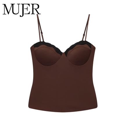 WOMEN Lace Corset Top Women Sexy Backless Crop Top Woman Slip Bustier Tank Tops for Women Camisole Sleeveless Women's Tops