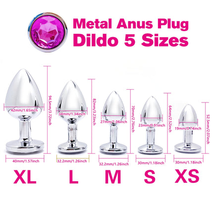 Metal Anal Plug Set 5 Size Butt Plug Sex Toy for Couples Adult Game Masturbator Anus Stimulation Toys for Women And Men