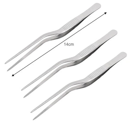 3/1Pcs Kitchen Tweezer Food Tongs BBQ Cooking Tool Stainless Steel Portable Barbecue Picnic Tongs for Kitchen Clamp CFQJ008