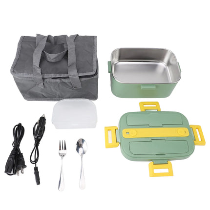 Electric Lunch Box 1.8L 360 Degree Circulation Heating SUS304 Liner Dishwasher Safe Portable Heated Lunch Box for Office Travel