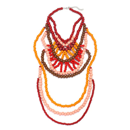 Bohemia Colorful Resin Beaded Choker Necklaces for Women y2k Jewelry Boho Statement Necklace Gifts