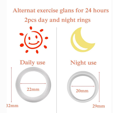 2PCS Silicone Male Foreskin Corrector Resistance Ring Delay Ejaculation Penis Rings Sex Toys for Men Daily/Night Cock Ring