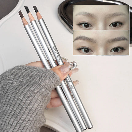 Hard Core Eyebrow Pencil with Sandpaper Long-Lasting Waterproof Permanent Makeup Eye Brow Enhancers Pencil Wild Line Brows Tint