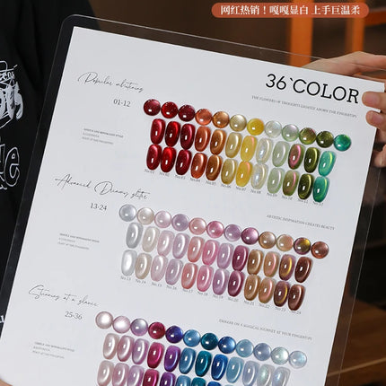 36-color/set Star River Cat Eye Gel Nail Polish 15ml Magnetic Gel Glass Beads Semi Permanent Soak Off UV Nail Gel For Nail Salon