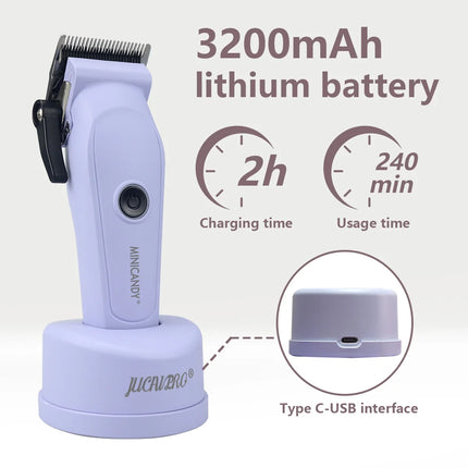 JUCAI MINICANDY JC06 Professional Hair Clipper DLC Blade 7200RPM Brushless Motor with Base Charger 3200mAh Hair Cutting Machine
