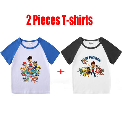 Child T-Shirt for Boys Girls Kids Shirts Baby Short Sleeve PAW Patrol Print T-Shirt Toddler Cotton Cartoon Tee Tops Clothing