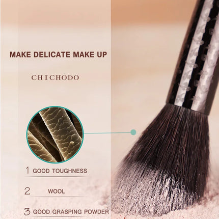 CHICHODO Professional animal hair makeup brush Precise loose powder brush powder Simple beauty tools - Goat Hair -F203