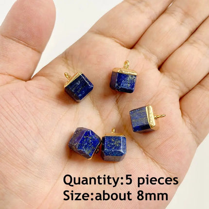 Blue Lapis Lazuli Pendant Gems Cross Hand Oval Shape Natural Stone Lapis Lazuli Charms for Jewelry Making Necklace DIY Bracelet