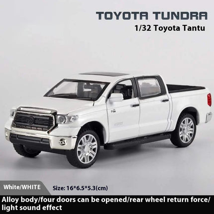 1:32 Toyota Tundra Pickup Truck Off Road Alloy Diecast Model Hight Simulation Sond & Light Toy Gift For Friends Desktop Ornament