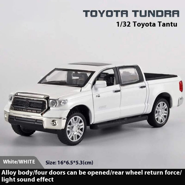 1:32 Toyota Tundra Pickup Truck Off Road Alloy Diecast Model Hight Simulation Sond & Light Toy Gift For Friends Desktop Ornament