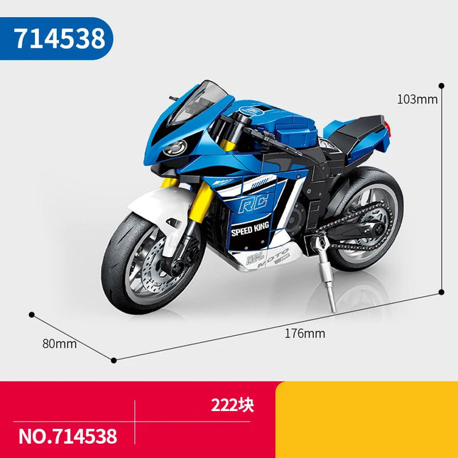 Technical Motorcycle Scrambler Cafe Racer V-max R1 NINJA ZX-10R Model Sets Building Block Motor Bricks Toys Collection For Gifts