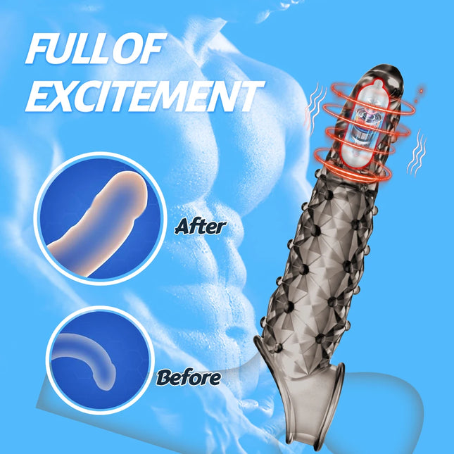 Cock Ring Vibrator Penis Sleeve Penis Enlargement Granule Clitoris G-spot Stimulate Delay Ejaculation Anal Plug Sex Toys For Men
