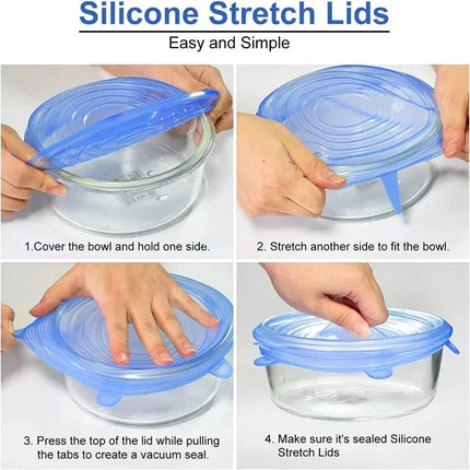 Silicone Stretch Lid Kitchen Accessories Can Be Reused Food Cover Plastic Wrap Cover Fresh-keeping Sealed Bowl Storage Home