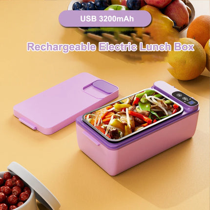 New Portable Electric Lunch Box USB Rechargeable 3200mAh Water-free Insulated Electric Lunch Box Suitable for Outdoor Travel