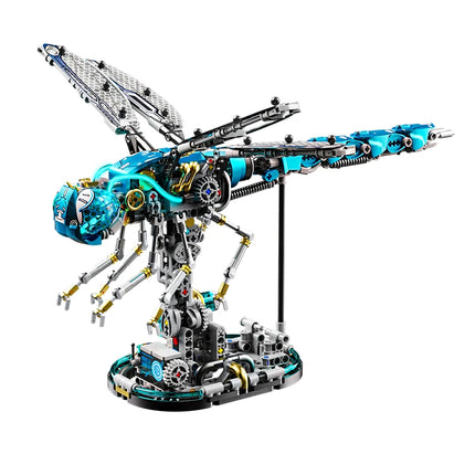 866 PCS electric building blocks toy set, insect series mechanical dragonfly ornaments model assembly, boys' holiday toy gift