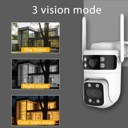 Boykeep Smart Home Security Camera,  Dual-lens Dual Screen1080P HD, Motion Detection, 3 Night Vision Modes,  Smart Home Assista