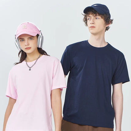 100% Cotton Solid T-shirts Women Sporty Short Sleeve Tees Fashion Casual White Black Clothing Loose O-Neck Female Summer Tops