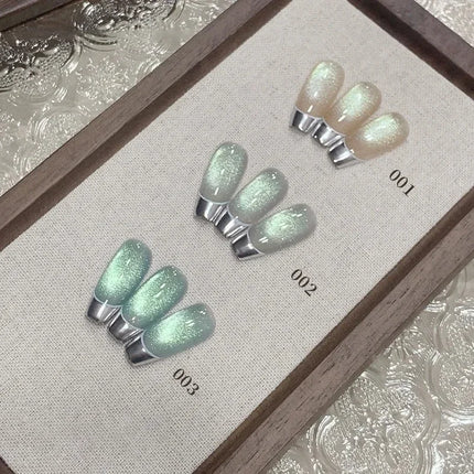 2025 NEW Glass Beaded Cat Eyes Nail Polish Golden Green Light UV/LED Nail Gel Semi Permanent Magnetic Gel Varnish DIY Nail Salon