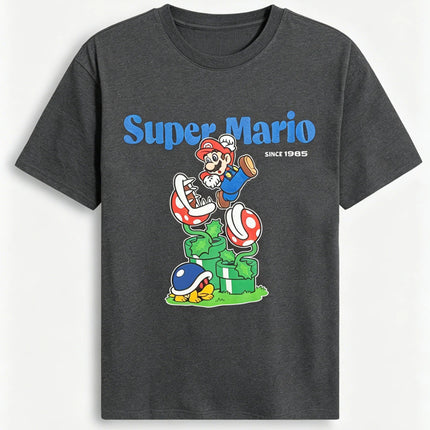 Super Mario Graphic T-shirt Men and Women Summer Cotton Y2K Clothing Fashion Casual Oversized Short Sleeve Tops Streetwear