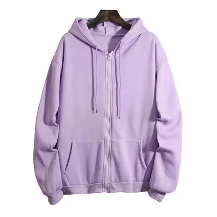 Loose-Fit Hooded Sweatshirt Women's Clothing Autumn Winter Plus Size Zip-Up Cardigan Top Wholesale Foreign Trade