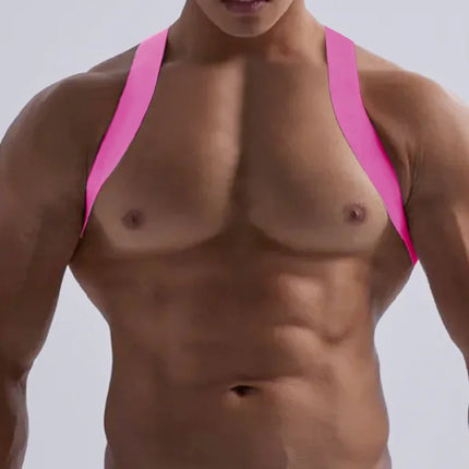 Men Sexy Chest Straps Body Mucle Harness Club Cosplay Lingerie Costume Gay Underwear Elastic Band Bondage Vest Shoulder Straps