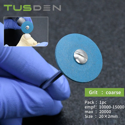 Tusden Dental Lab Rubber Daimond Zirconia Polishing Kit Pocerlian Grinding Head Dental Technician Tools Drill HP 20*2mm