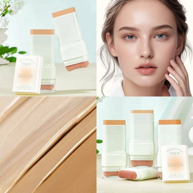 Contour and Concealer Dual-Head Foundation Cream, Moisturizing and Non-tarnishing, Non-caking Foundation Lotion