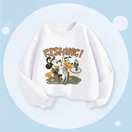 Fashion Simple Kids Long Sleeved Tops Baby Boy's Sweatshirts Printed Mickey Hoodie O-neck Pullover Casual Children's Clothes Top