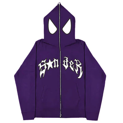 European and American Halloween Personalized Men's and Women's Sweatshirts and HoodiesY2KCouple Large Size Spider-Manzip hoodie