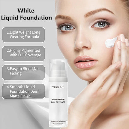 White Foundation Liquid Light Beige Brightening Tint Liquid COS Pure White Brightening Character Role Play,Carnival,Halloween