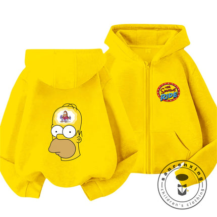 Trendy The Simpsons Cartoon Zip Up Hoodie Autumn Winter Kids Boys Girls Cute Kawaii New Children Hooded Sweatshirt 3 14 Years