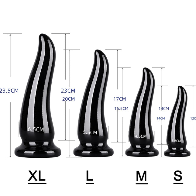 Soft Smooth Ox Horn Anal Plug TPE Anal Beads Plug Stimulate Prostate Massage Anus Expansion Trainer Sex Toys for For Women Men