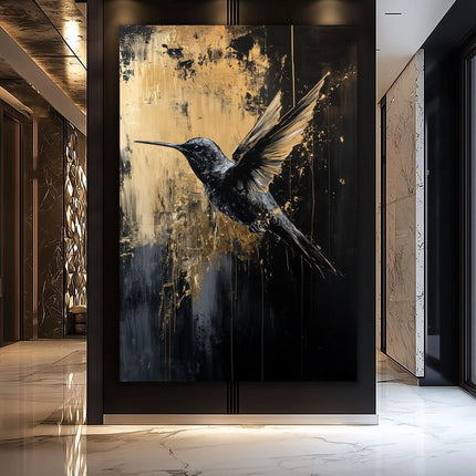 Fox Elephant Eagle Canvas Painting Black Gold Animal Print Poster Luxury Wild Animal Decoration Abstract Modern Gold Home Decor