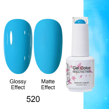 Clou Beaute 15ml HEMA TPO FREE Color Gel Nail Polish Nude Pink Red Green Collection Nail Gel Polish Glitter Soak Off UV LED Gel
