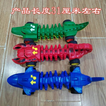 Electric Mechanical Shark Fighting Bone Car Children's Music Light Twisting Crawling Scorpion Crocodile Boy Puzzle Toy