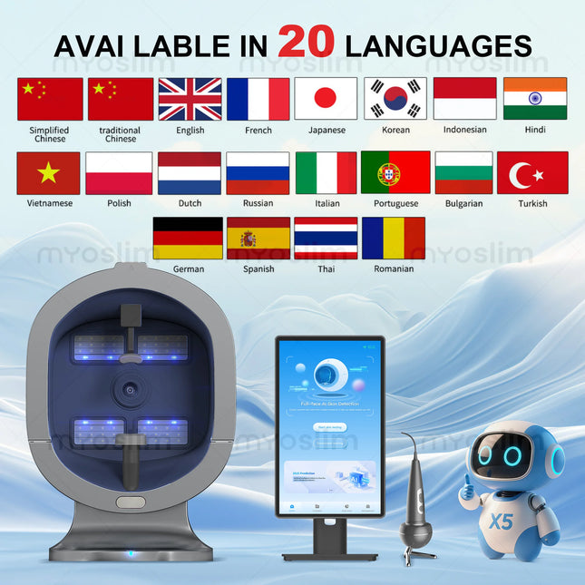 Skin Analyzer AI Intelligent Image Instrument Detector Magic Mirror 3D Digital Facial Analysis Machine Product