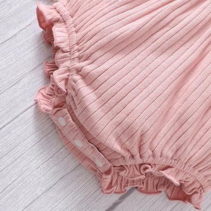 2024 New 0-9 Months Pink Cute Baby Romper Newborn Baby Girl Suspender Triangle Bodysuit with Headband 2PCS Clothes for Baby Girl