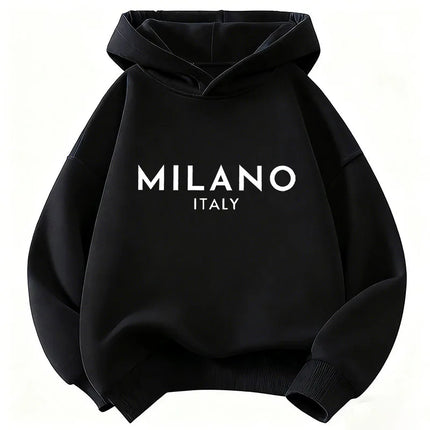 Fashion Letter Printed Milano Italy Y2k Hoodie Kids Children's Sweatshirt Hoody for Boys Girls Casual Hoodies Hip Hop Clothes