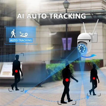8MP Wifi Surveillance Camera Wireless Security PTZ IP Camera Color Night Vision AI Human Tracking CCTV Camera 4X Digital Zoom