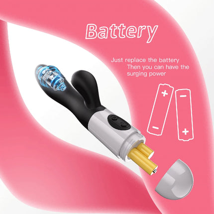 Rabbit Vibrator for Women Clitoris Stimulator Silicone G-spot Powerful 2 in 1 Dildo Female Masturbation Sex Toys Adult Goods