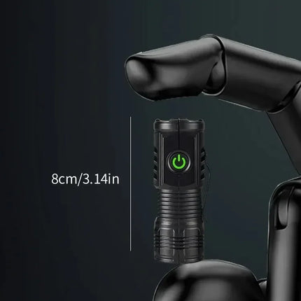 Portable Mini LED Handheld Flashlight Powerful Fingertip Torch Outdoor Waterproof Hiking Camping Flash Light with Pen Clip