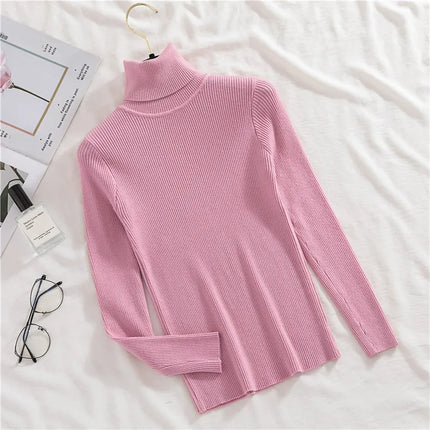 Heliar Women Fall Turtleneck Sweater Knitted Soft Pullovers Cashmere Jumpers Basic Soft Sweaters For Women 2024 Autumn Winter